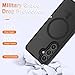 YENAPOON for Samsung Galaxy S24 FE Case, Matte Magnetic Phone Case with 1 Screen Protector, Support for Magsafe, Translucent Frosted Slim Shockproof Protective Cover for Samsung Galaxy S24 FE, Black