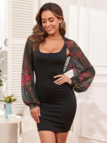 Image of ZAFUL Women's Sheer Shrug Y2K Long Sleeve Cardigans 2026 Irregular Tie Front Bolera