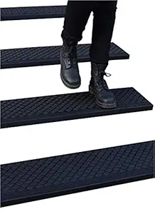 FINEHOUS Rubber Stair Treads Non-Slip Outdoor 42x10 (5-Pack) Anti-Slip Step Mat with Nosing