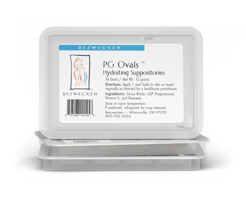 Bezwecken - PG Ovals (3-Pack) -16 Oval Suppositories – New Improved Shape – Professionally Formulated to Alleviate Vaginal Dryness in Women of All Ages – Progesterone-Only Alternative