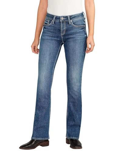 Silver Jeans Co. Women's Elyse Mid Rise Comfort Fit Bootcut Jeans