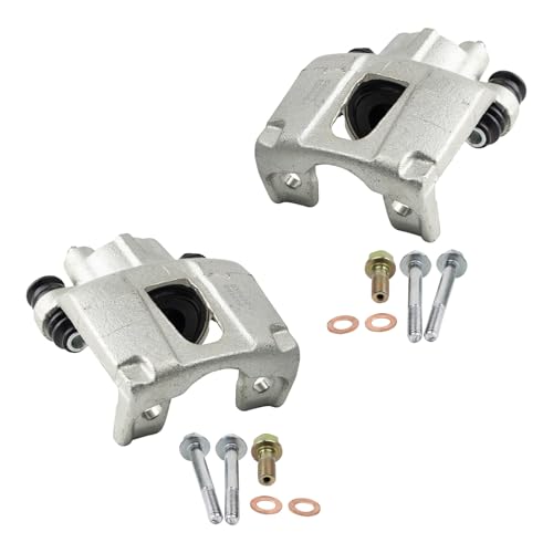 Image of TRQ Rear Driver and Passenger Side Brake Caliper Set Hardware Compatible with 2004-2015 Nissan Titan Armada Pathfinder Infiniti QX56