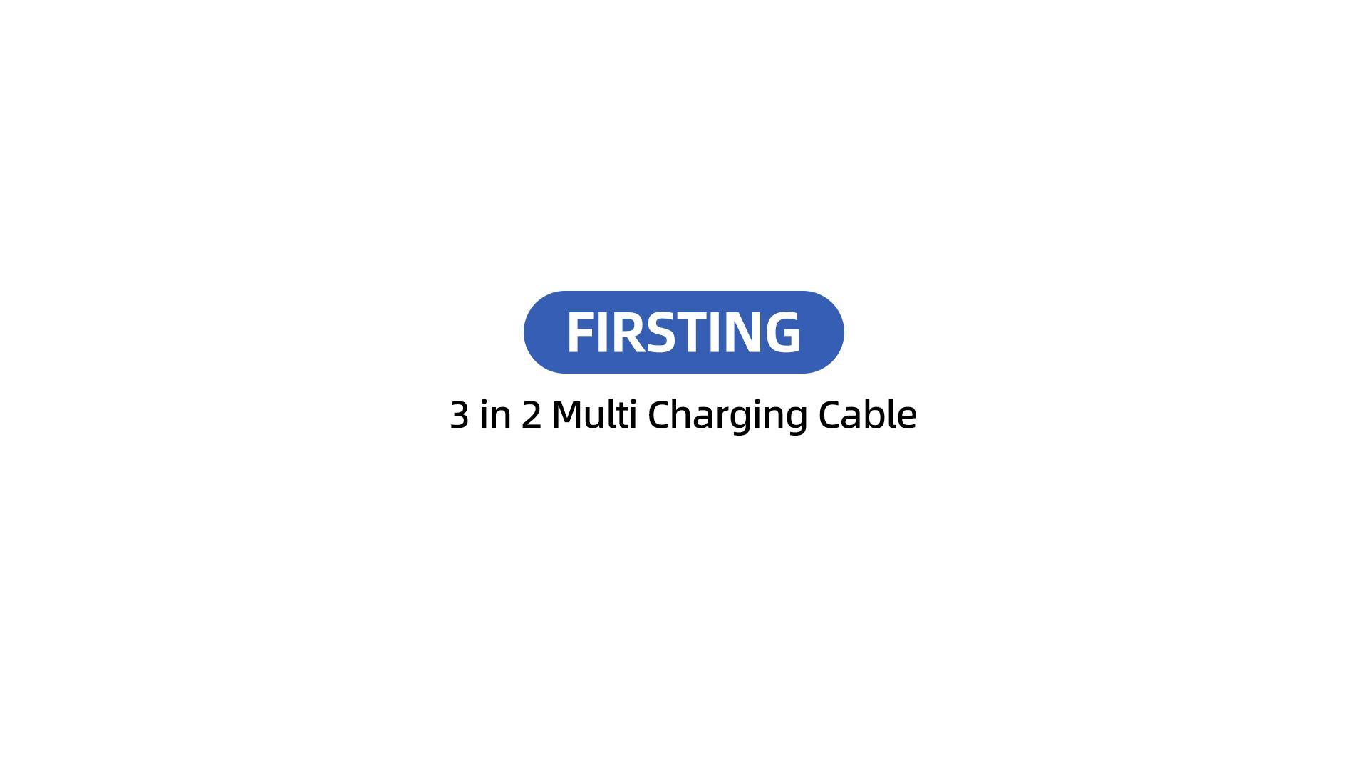 Image of Travel Essentials 3 in 2 Multi Charging Cable, 5FT USB A /C Port