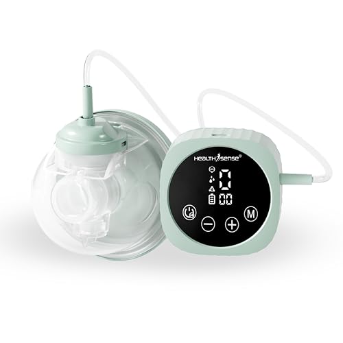Image of HealthSense Hands-Free Breast Pump Electrical | Electric Breast Pump for Feeding Mothers | Portable & Cordless with 3 Modes & 10 Suction Levels | Lightweight, Rechargeable, BPA-Free Milk Cup | Quiet Operation, LCD Touch Panel, 1-Year Warranty | BP201.
