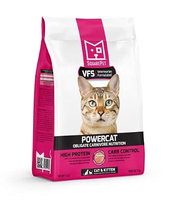 SquarePet - VFS® Powercat™ Herring & Salmon Feline, High Meat, Ultra Low Carbohydrate Diet (4.4lbs)