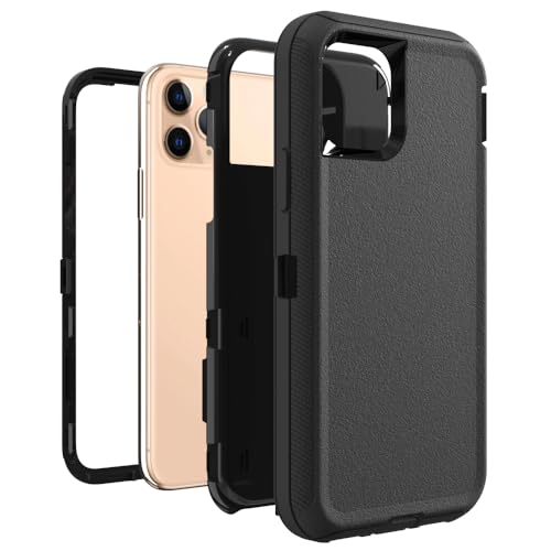 Image of Case for iPhone 12 Pro Max, Heavy-Duty Tough Rugged Shockproof Drop Protective Cover Phone Cases, Black