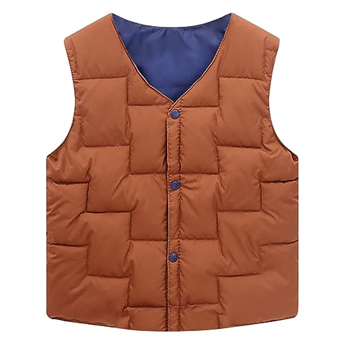 Toddler Boys Soft Puffer Vest Coat Girl Solid Sleeveless Button Down Waistcoat Unisex Warm Fall Waistcoat Jacket Outwear