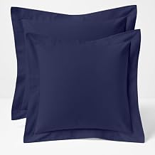 Comfort Beddings Premium Quality 600 Thread Count 100% Egyptian Cotton Continental Pillow Cases Pack Of 2 - Nevy Blue Continental/Square Size 65 x 65 CM
