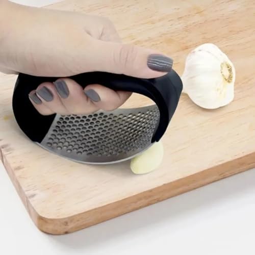 Amassador Triturador Espremedor de Alho Inox Manual Prático Cozinha Esmagador Fácil De Usar Resisten