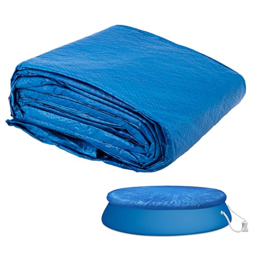 Pool Cover for 15FT Round Pools,Thickened PE Material with Breathable