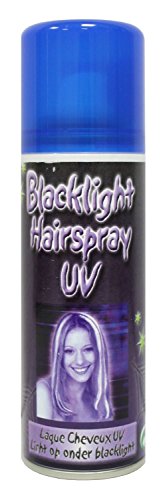 Eulenspiegel 819999 - UV Haarspray, 125 ml, leuchtet im Schwarzlicht, Karneval, Halloween, Mottoparty