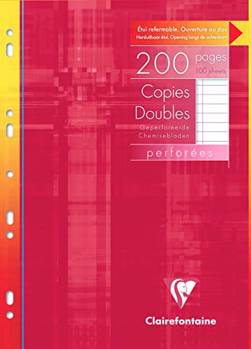 Clairefontaine 4715C - Packung Klausurbogen mit 100 Blatt DIN A4 (21x29 7cm) 90g liniert mit Rand 1 Pack