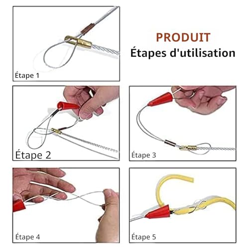Aiguille électricien 50m acier pour passer les gaines bouchées - 6