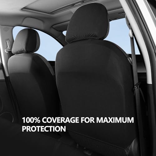 Image of HChengkikz Front Car Seat Covers, Air Mesh, Breathable (Black)