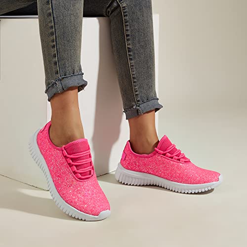 Image of K KIP WOK Fashion Glitter Sneakers for Womens Silp On Running Shoes Lightweigt Tennis Walking Sneakers