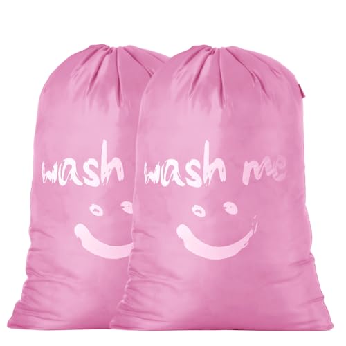 IHOMAGIC 2 Piece 120L Extra Large Laundry Bags for Travelling Collapsible Dirty Laundry Bag with Drawstring Closure