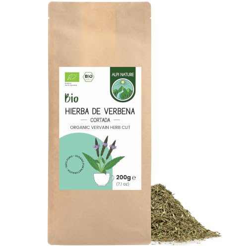 Alpi Nature Verbena Infusión Orgánica 200g, Hierba de Verbena Secada y Cortada, Té Suelto Alpi Nature Verbena Infusión Orgánica 200g, Hierba de Verbena Secada y Cortada, Té Suelto