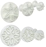Snowflake Cookie Cutter,6PCS Snowflake Fondant Cutters Decorating Mold Embossing Tool Christmas Cookie Cutters Snowflakes Plunger Cake Cutter