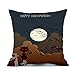 Price comparison product image Halloween Pumpkin, iHee Linen Cushion Cover Sofa Waist Throw Pillow Case Square 18x18 Inches Pillowcases Home Decor (18 x 18 Inches, Gloomy Cat)