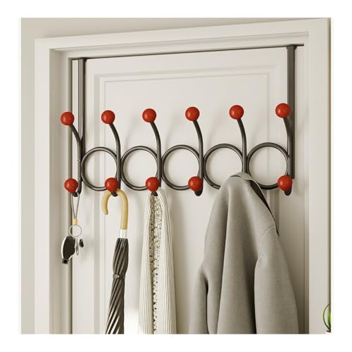 Perchero de pared sin perforar para evitar daños en puertas al colgar ropa pesada 5