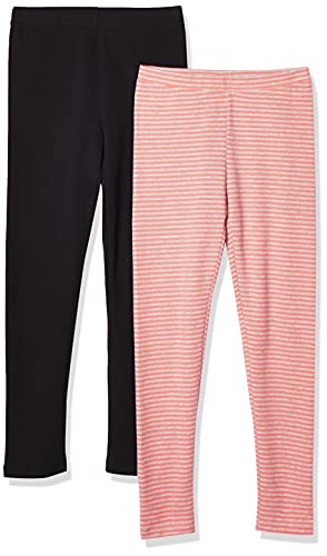 Spotted Zebra Girls' Cozy Fleece Leggings, Pack Of 2, Black/Peach, Small #TOP1