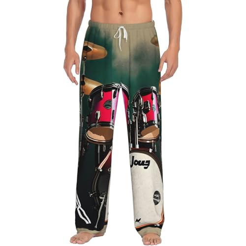 Pantalon de pyjama polaire homme contre le froid avec poches