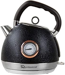 SQ Professional Epoque Black Electric Kettle with Rose Gold Accents & Temperature Display - 2200W - 1.8L Stainless Steel