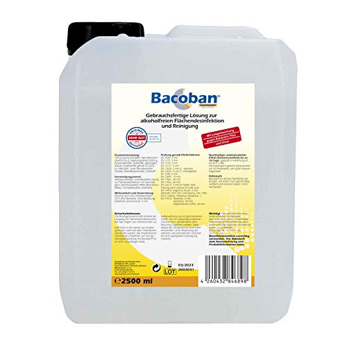 Preisvergleich Produktbild BACOBAN® Langzeit Flächendesinfektion, wasserbasiert - Fertiglösung, 2,5 Liter Desinfektion gegen Viren und Baterien
