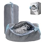 SZWLJ Gray Shoe Wash Bag - Reusable Shoe Washing Machine Bag with Hidden Zipper, 360° All-Round Cleaning, for Most Shoes and Sizes.