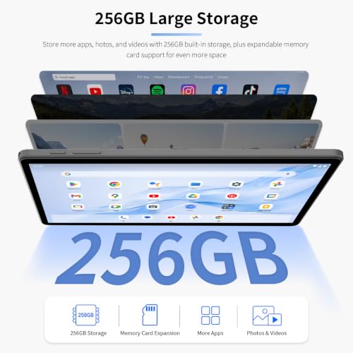 Image of Gemini AI Android 16 Tablet with Keyboard, 11 inch Tablet with 32GB+256GB+1TB Expand, Electronic Tablet PC with 8 Core, WiFi, 8000mAh, GPS FM 2 in1 Tablet with Case Mouse Pen (Black Case and Keyboard)
