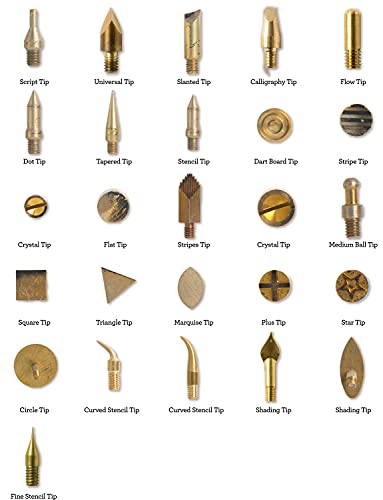Plaid Wood Burning Tool Tip Set, Set Of 26, Gold #TOP2