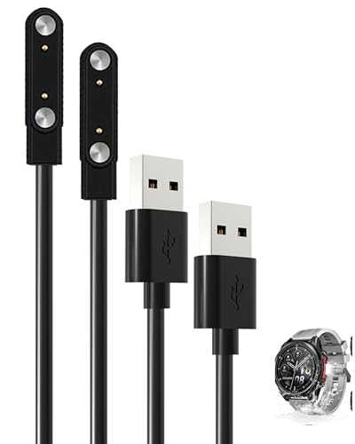 [2 Pack] for DOOGEE Anywise W1 Pro Inch SmartWatch Charger, Magnetic Replacement USB Charging Cable Compatible with Anywise W1Pro Smart Watch Accessories.(Black) image 2