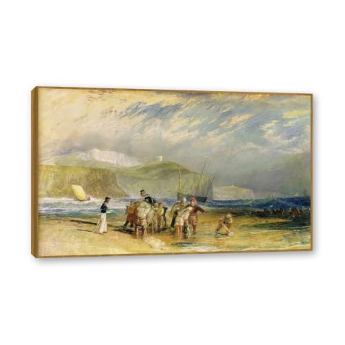 Toile de Turner 50x80cm pour habiller un mur vide avec un cadre teck élégant