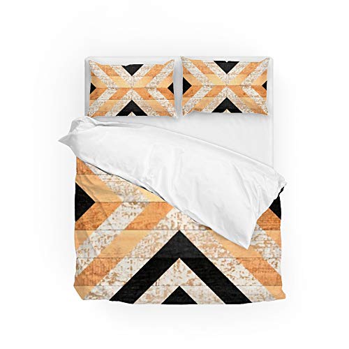 Housse de couette jaune rayée King parure de lit 3 pièces
