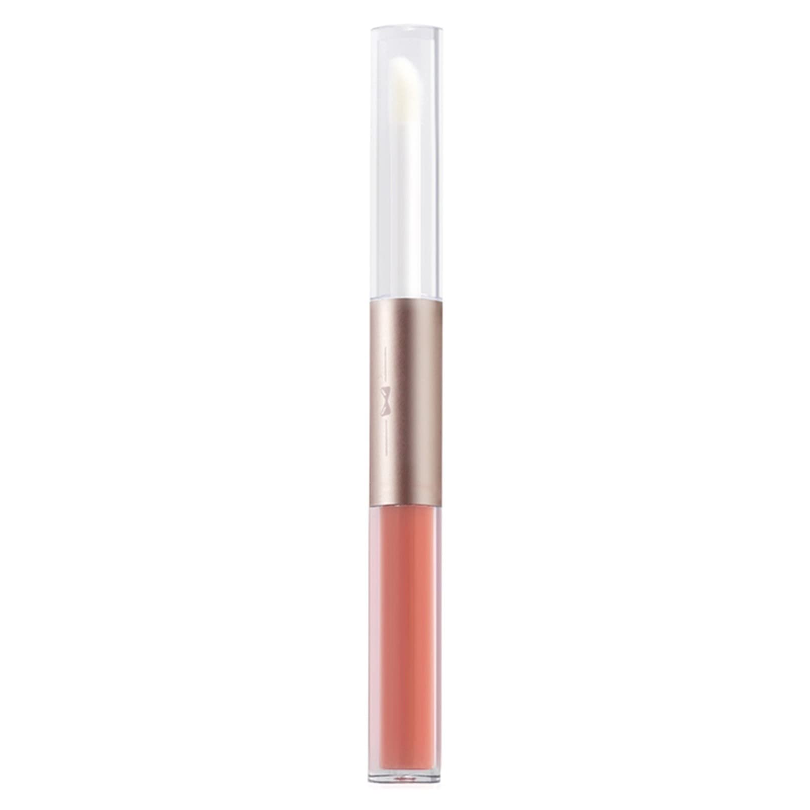 Double Layer Non Stick Lip Gloss New Formula Non Stick Triple Use Lip Gloss Dual End Triple Use Lip Gloss Long Lasting 24 Hours Water Velvet Lip Gloss 5ml Electric Eyeliner (E-3, One Size)