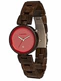 LAiMER Damen-Armbanduhr NICKY PINK Mod. 0054 aus Sandelholz - Analoge Quarzuhr mit braunem Holzarmband