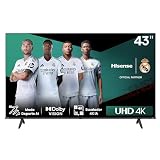 Hisense 43E6NT - UHD 4K,VIDAA Smart TV, 43 Pulgadas, Dolby Vision, Modo Juego Plus, DTS Virtual X, Control por Voz televisor, Doble Control de Volumen, Auto ordenación Canales TDT (Nuevo 2024)