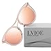 Produktbild LVIOE Klassisch Retro Katzenauge Damen Polarisiert Sonnenbrille UV400-Schutz Mode Verspiegelt Brillen (Gold/Rosa)
