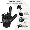 SAWANS Mens Cycling Gloves Thermal Winter Warm Gloves Touchscreen Adjustable Windproof Anti-Slip Women Shock Padded Bicycle Biking Gloves Outdoor Running Hiking (M, Black) - Image 3