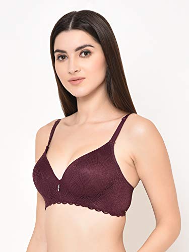 Image of Da Intimo Women's Synthetic Soft Cup Bra (DI-1278 PURPLE-C20-32C Purple 32)