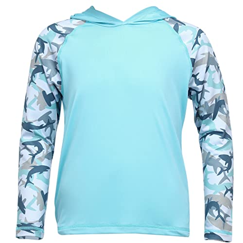 Boys UPF 50+ Swim Hooded Shirt with Pocket/Non-Pocket, Youth Kids SPF UV Sun Protection Rash Guard Long Sleeve Fishing Shirts3