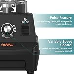 OMMO mélangeur 1800W, Mélangeur de comptoir professionnel haute vitesse avec lames en acier inoxydable durable, 60oz BPA Mélangeur gratuit pour Shakes and Smoothies, noix, glace et fruits, lave-vaisselle Coffre-fort