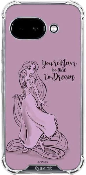 Skinit Clear Phone Case Compatible with Google Pixel 9a - Officially Licensed Disney Princess Rapunzel Never Too Old to Dream Art Design