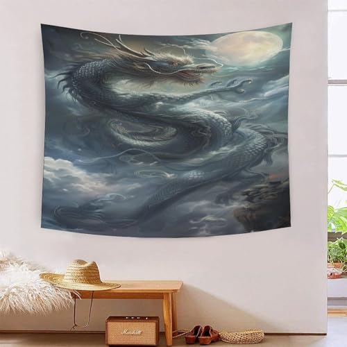 Tapisserie Dragon 3D Haute Qualité : Tissu Résistant Grand Format 180x230