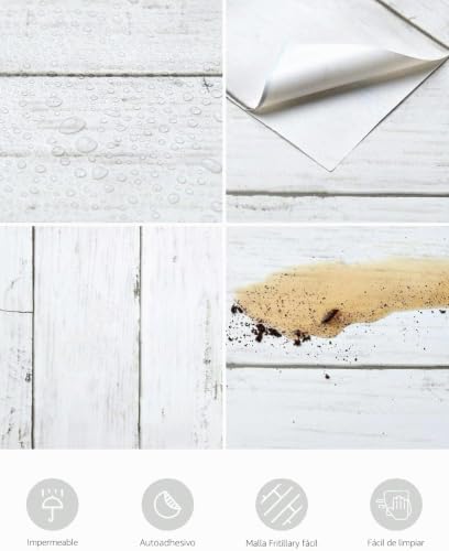 Papel vinilo adhesivo para mueble efecto madera contra manchas y rayas 3