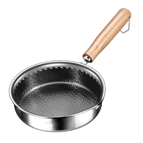 COLLBATH Stainless Steel Nonstick Frying Pan Honeycomb Skillet for Eggs Steaks Heat-resistant Design Compact Compatible with All Stovetops