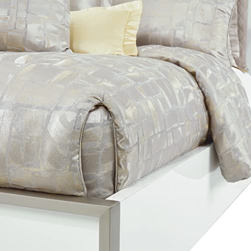 Michael Amini Ferrara 10-Piece King Comforter Set - Platinum #TOP2