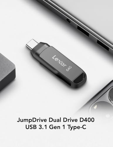 Image of Lexar Pen Drive 64GB D400 Dual Type-C and Type-A USB 3.1 Flash Drive, up to 130MB /s Read for Storage Expansion and Backup Metal Housing Swivel Design Thumb Drive (LJDD400064G-BNQIG