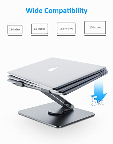 Gladgogo Laptop Ständer, Verstellbarer Ergonomischer Notebook Ständer, Belüfteter Aluminium-Notebookhalter für Schreibtisch Kompatibel mit Allen Laptops 10-17" (Silber) – Bild 4