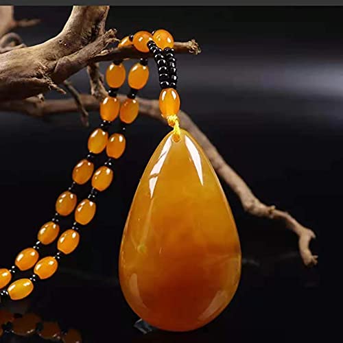 Toltec Lighting Feng Shui Bernstein Reichtum Anhänger Halskette mit Harmonie Schnalle Natürliche authentische Chakra Heilung Reiki Reichtum anziehen Amulett Glück Abwehr böser Geister Glückskette,E Cover
